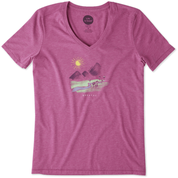 Women's Breathe In The Landscape Cool Vee - Shirt (570x570), Png Download