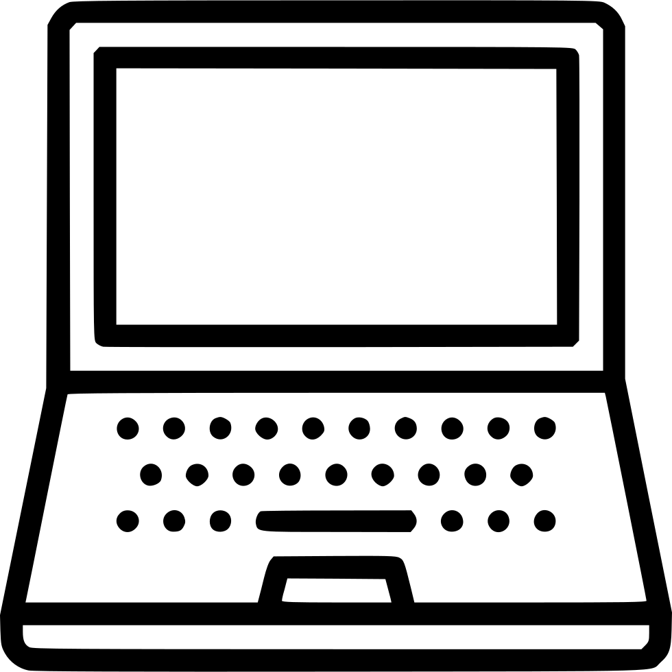 Macbook Laptop Computer Device Desktop Screen Comments - Computer Outline (980x980), Png Download