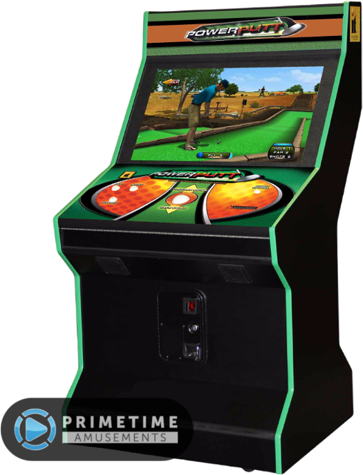 Powerputt Golf Arcade Game With 32" Lcd (686x775), Png Download