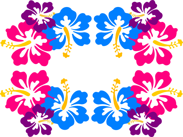 Hibiscus Border Png For Kids - Frame Png Hawaiian Flowers (600x450), Png Download
