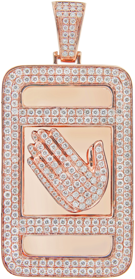 Diamond 3d Hand Pendant (1000x1000), Png Download