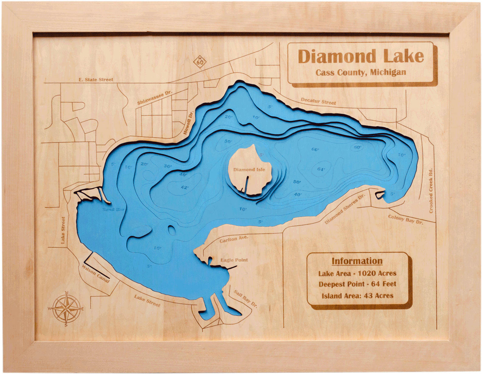 Diamond Lake 3d Map 26" X 20" - Poster (1600x1600), Png Download