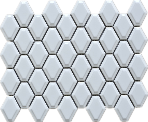 Tpmg-07 3d White Diamond Porcelain Mosaic Tile Kitchen - Crystiles Peel And Stick Selfadhesive Vinyl Wall Tiles (509x422), Png Download