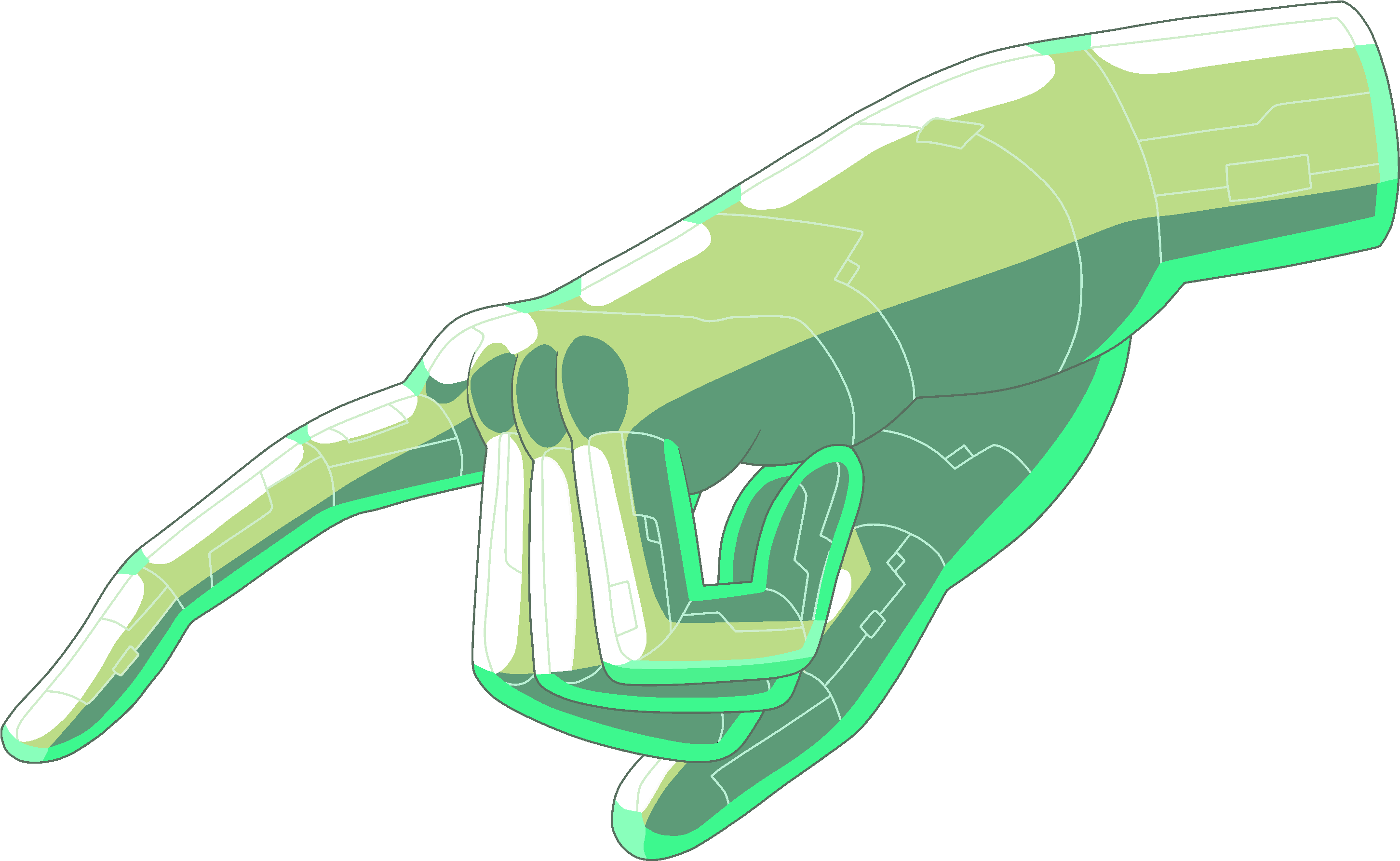 Gem Warship - Steven Universe Green Hand Ship (2999x1854), Png Download