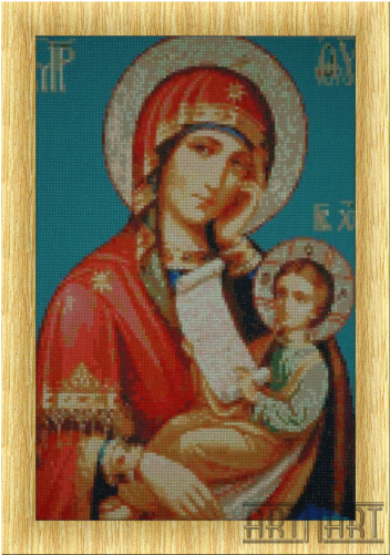 3d Handmade Diamond Painting Religious Icon - Mosaic Full Diamond Embroidery Virgin And Jesus Square (500x500), Png Download