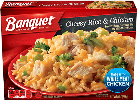 Cheesy Rice & Chicken - Banquet Salisbury Steak, Mega Meal - 15.25 Oz (500x500), Png Download