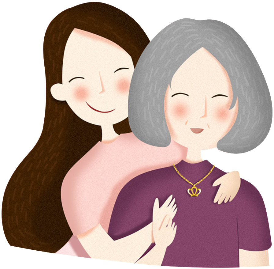 Mother S Daughter Happy Mother S Day Transparent - 母 女 卡通 (1024x990), Png Download