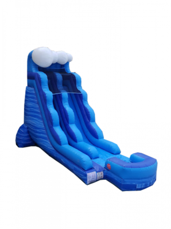 15' Blue Rush Waterslide - Water (562x750), Png Download