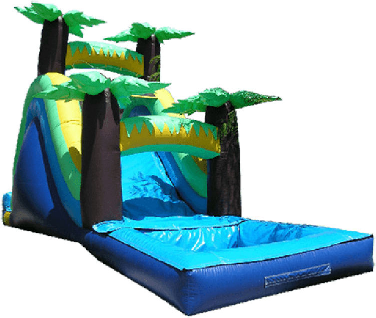Tropical Waterslide - Inflatable (750x750), Png Download