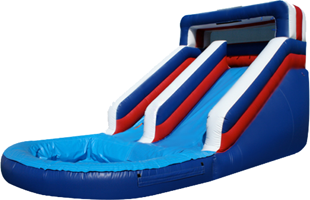 Waterslide Moonwalks - Water Slide (638x411), Png Download