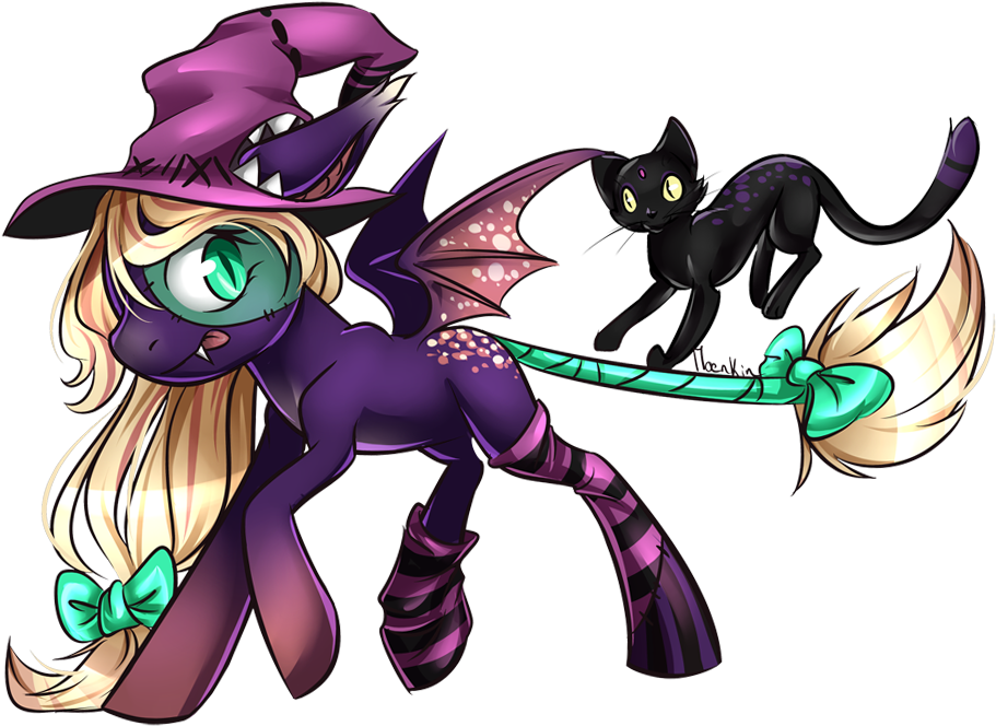 Moenkin, Bat Pony, Bow, Cat, Clothes, Hat, Oc, Oc - Pony (1000x707), Png Download