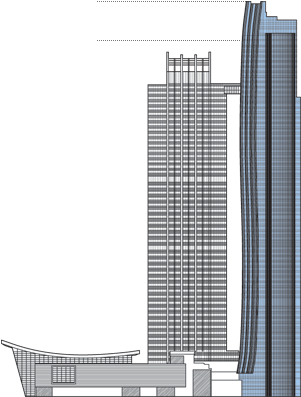 Nation Towers Residential Lofts - Architecture (400x396), Png Download