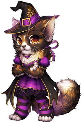324-4 - Witch Cat Furvilla (315x400), Png Download