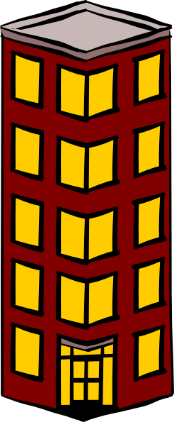 Tall Building Clipart 3 By Jeffrey - Block Of Flats Clipart (246x595), Png Download