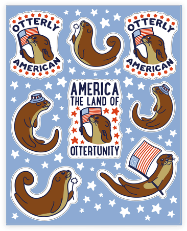 Otterly American Sticker/decal Sheet - Poster (484x484), Png Download