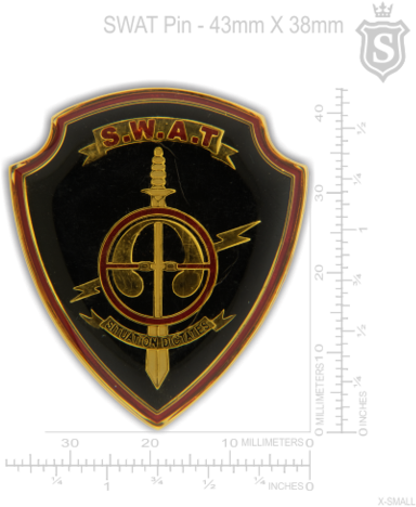 Special Weapons And Tactics Pin Gold 43mm - Emblem (480x480), Png Download