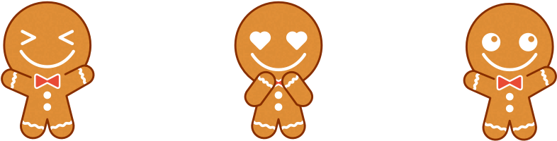 Cute Gingerbread Man - Cartoon (870x217), Png Download