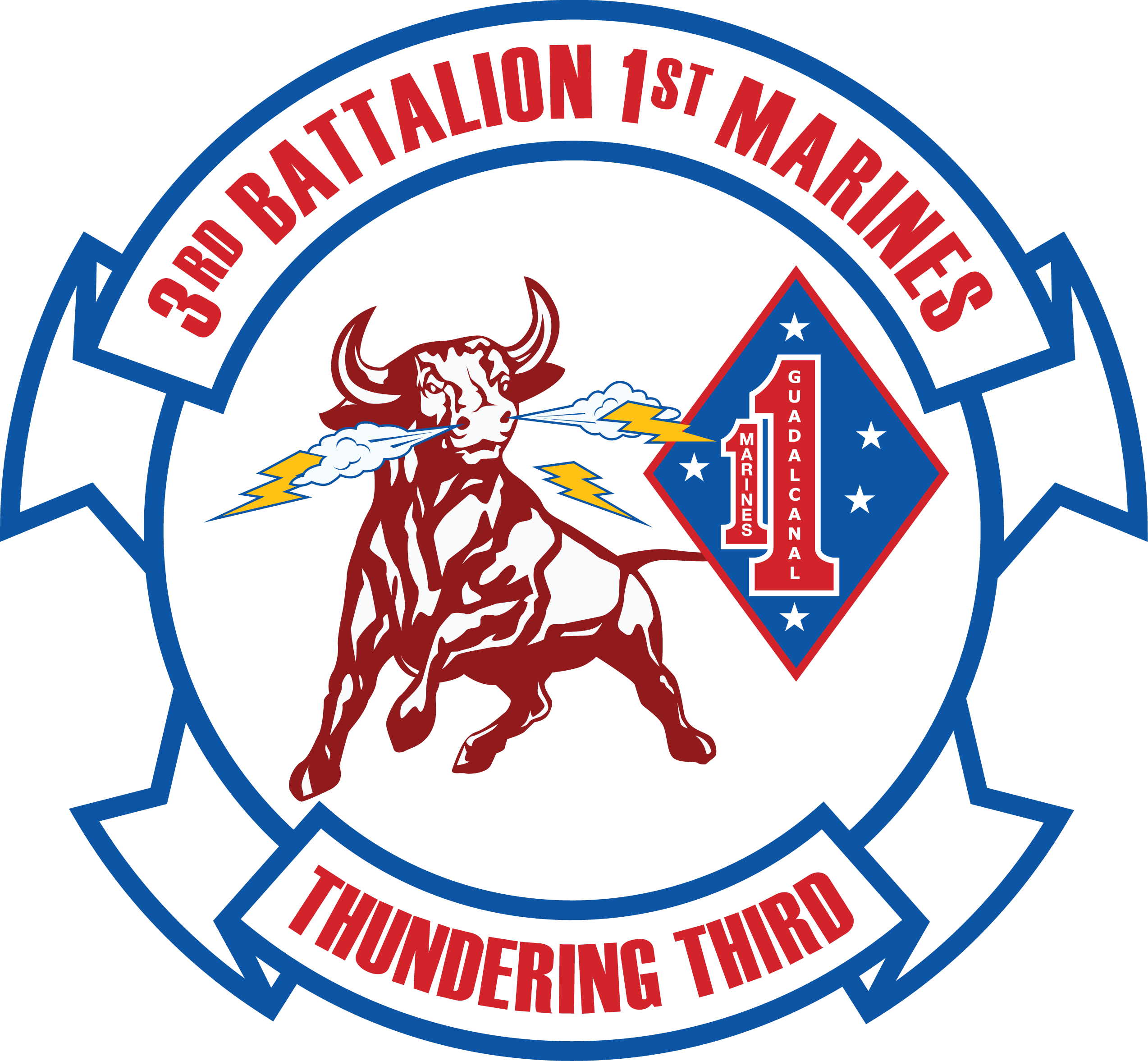 3rd Battalion 1st Marine Regiment Of United States - 3rd Battalion 1st Marines Logo (2547x2354), Png Download