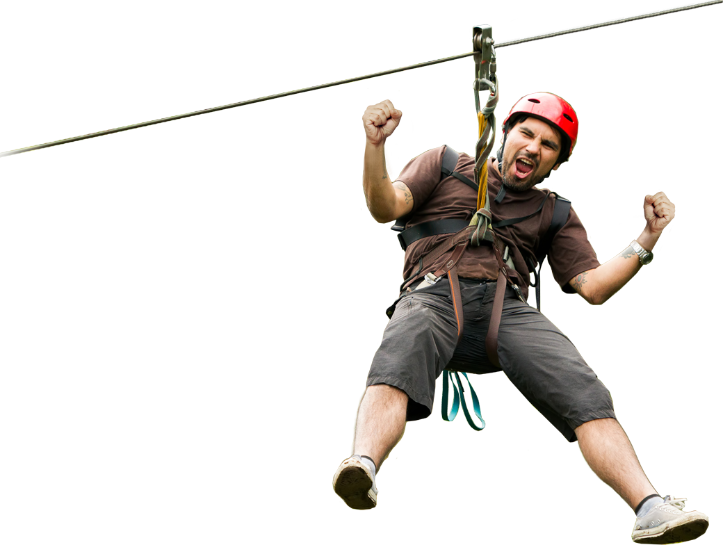 Got Adrenaline A New Adventure Park On Oahu Awaits - Man In Zipline Png (1040x784), Png Download