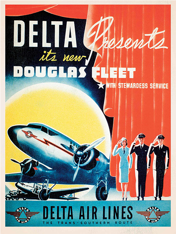Poster-delta Douglas Fleet - Vintage Travel Posters Delta (750x750), Png Download