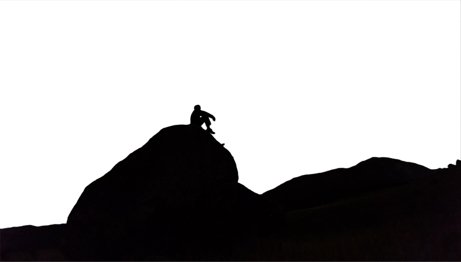 Man On Mountian Smaller - Silhouette (1501x854), Png Download