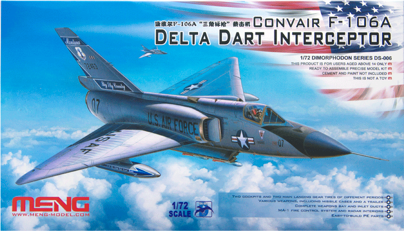 Meng006 Convair F-106a Delta Dart - Convair F 106a Delta Dart (800x800), Png Download