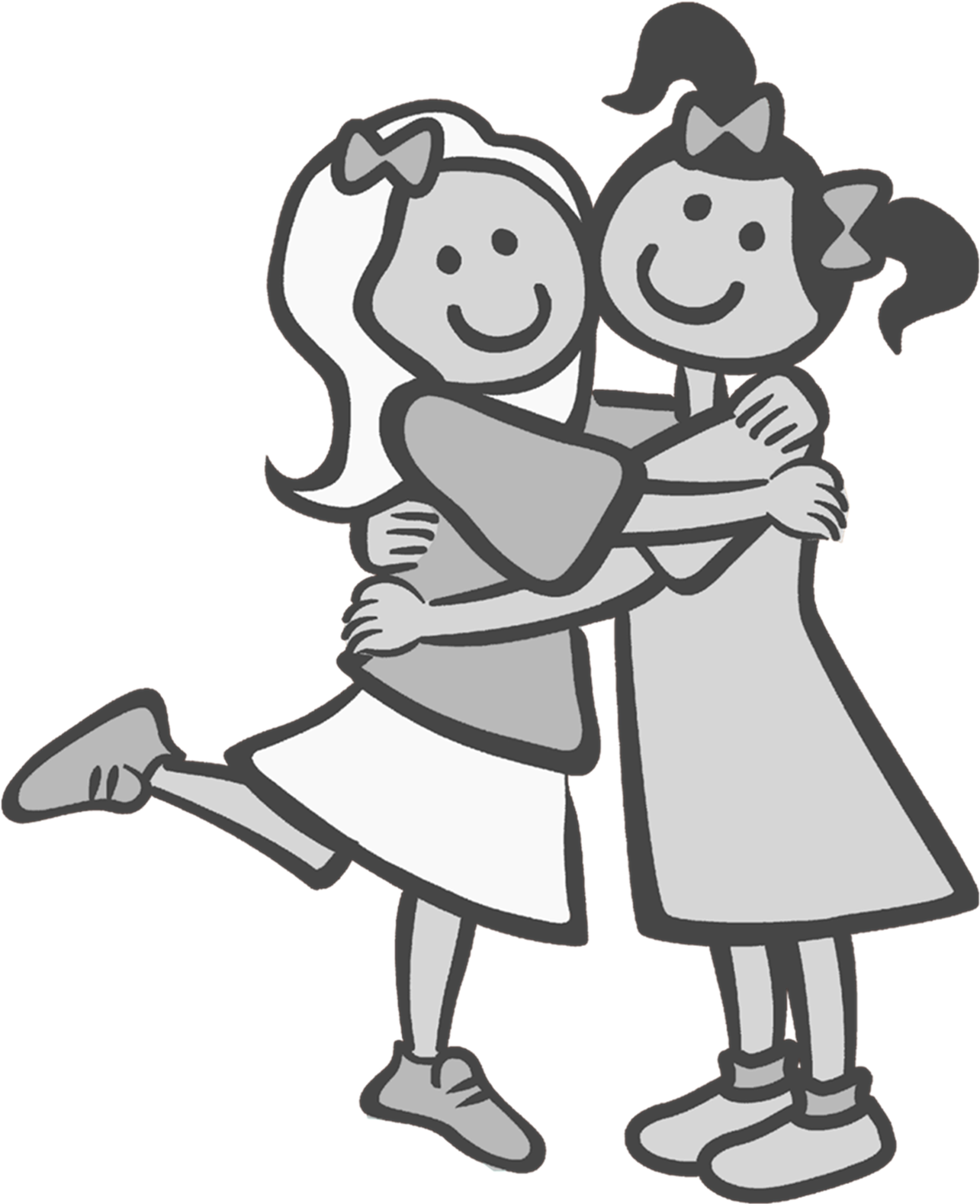 Download Best Drawing Clipart - Friend Cartoon Black And White PNG Image  with No Background 