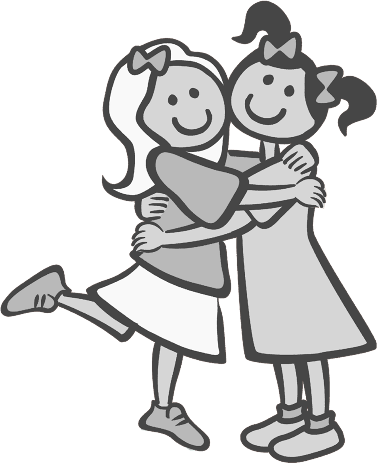 Best Drawing Clipart - Friend Cartoon Black And White (1300x1587), Png Download