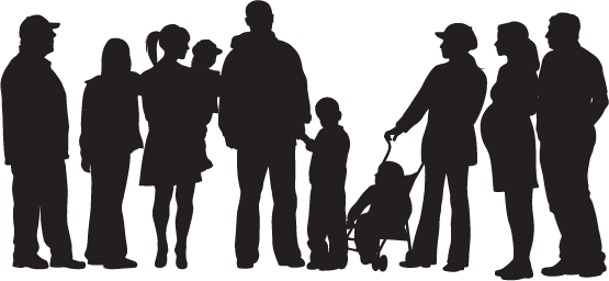 Group People Png Silhouette (555x256), Png Download