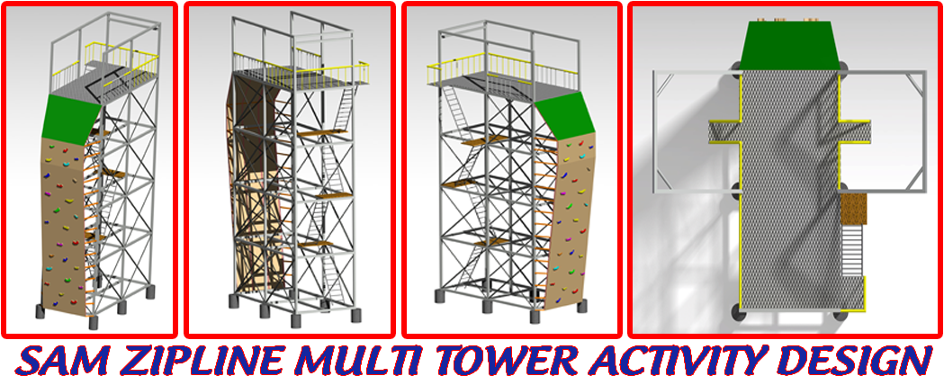 Image 14385 Sam Zipline Multi Tower Activity Design - Shelving (1061x423), Png Download