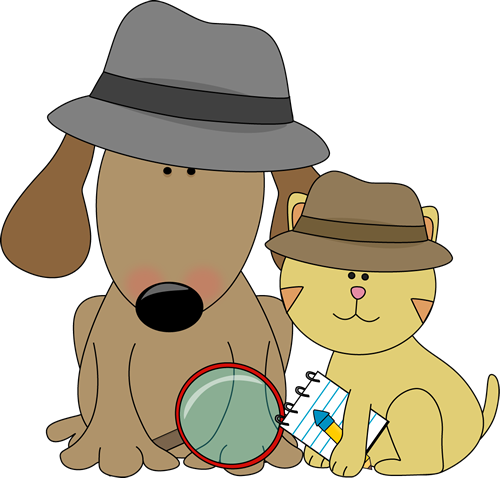 Detective Dog And Cat - Cat And Dog Detectives (500x480), Png Download