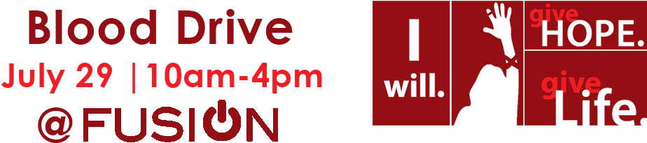 2017 Blood Drive - Fusion Community Church (1000x350), Png Download