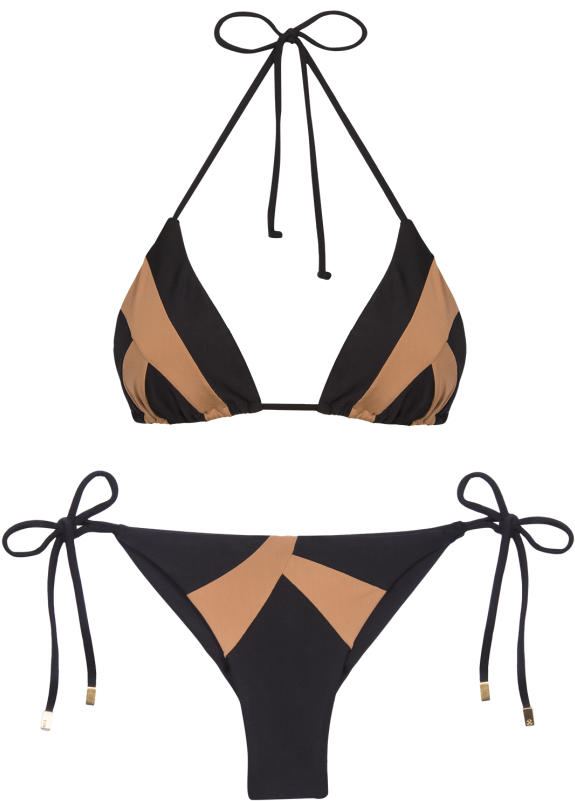 Black Wave Triangle Bikini - Oneill Black Out Sp17 Tie Side Womens Bikini Bottom (854x1024), Png Download