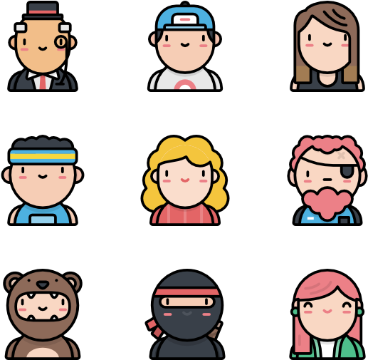 Kawaii Avatars - Cartoon (600x564), Png Download