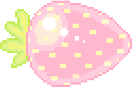Kawaii, Pixel Art, And Strawberry Image - Kawaii Strawberry Pixel (500x411), Png Download