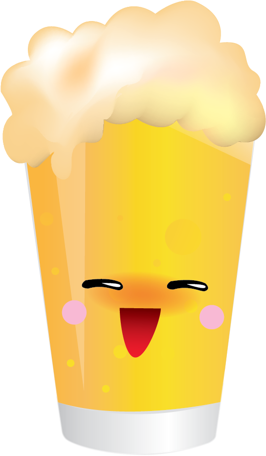 Glasses Clipart Kawaii - Kawaii Beer Png (667x978), Png Download