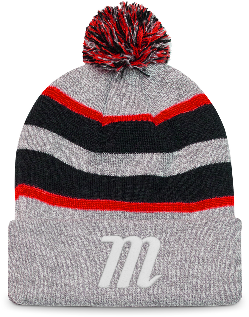 Marucci Knit Beanie Hat With Pom Pom Top - Hat With Pom Pom On Top (1280x1280), Png Download