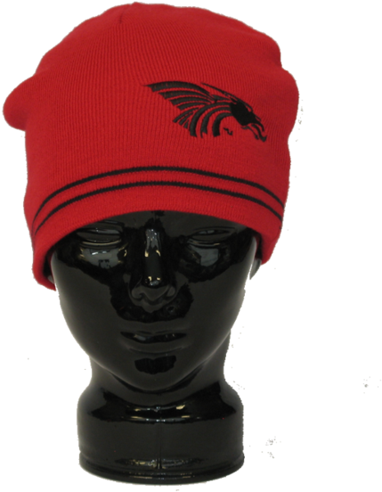 One Size Fits Most Red Beanie, With Black Accents - Black (560x560), Png Download