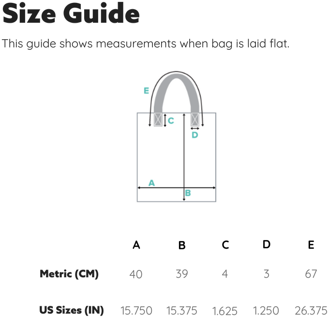 Size Guide - Tote Bag (800x800), Png Download