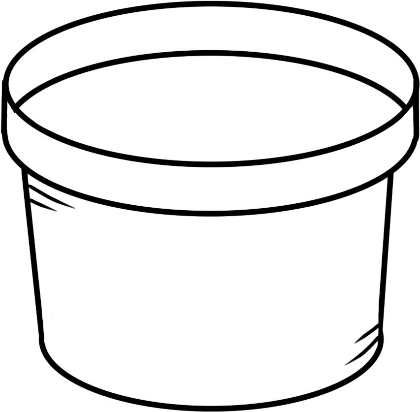 Black And White Garden Pot Clipart - Black And White Clipart Pot Png (1024x990), Png Download