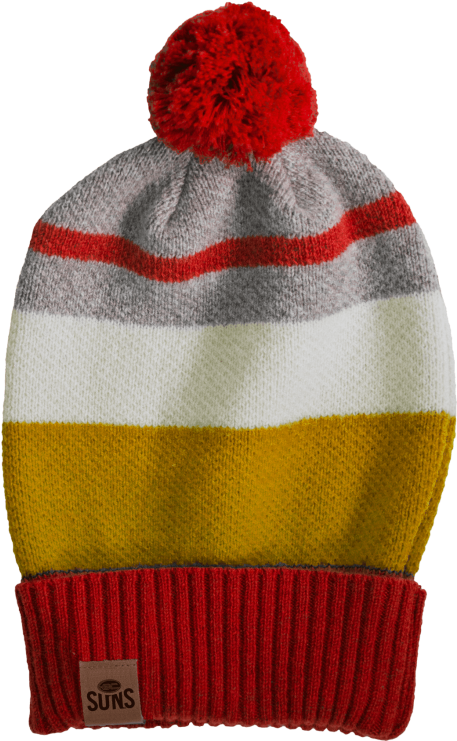 Gold Coast Suns Fibre Of Football Stripe Beanie (740x740), Png Download