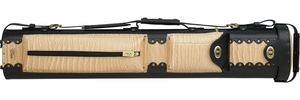 Elite Ecl37 Leather Hard Cue Case - Elite 34" 3 Butt And 7 Shaft Oval Hard Pool Cue Case (1000x333), Png Download