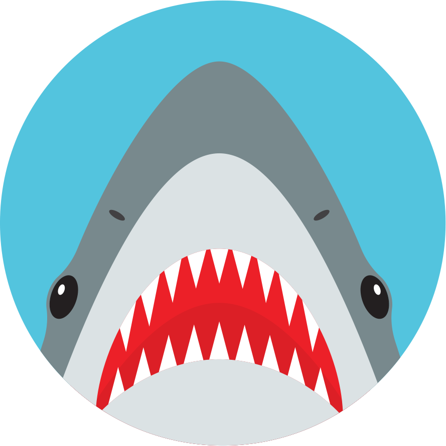 Nuckees Original Phone Grips - Jaws Picture Cartoon Shark (889x890), Png Download