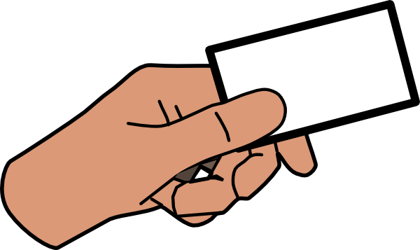 Cartoon Hand Card Clip Art - Hand Holding Something Clipart (600x357), Png Download