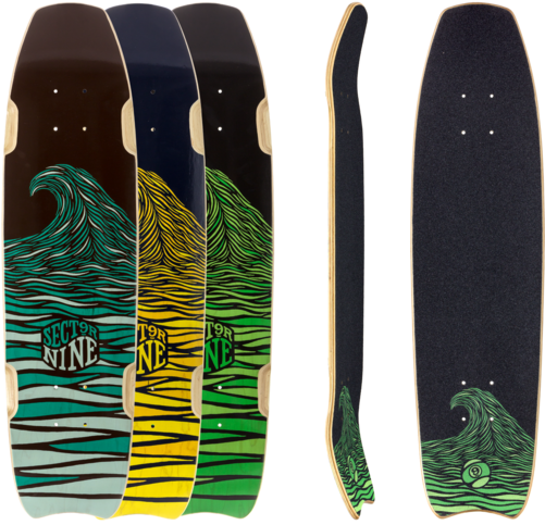 Sector 9 Shark Bite Longboard Skateboard Deck W/ Grip - Longboard Sector 9 Sharkbite (500x500), Png Download