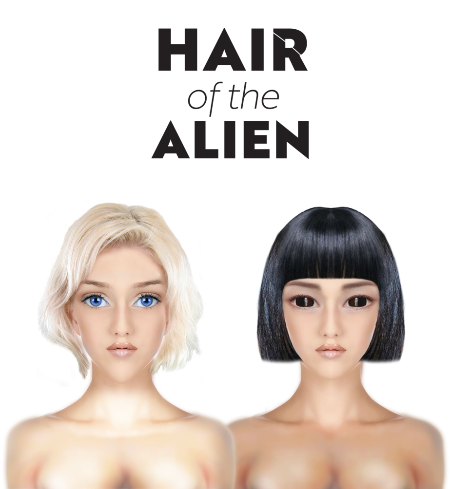 A Fascinating Story Of An Australian Alien Encounter - Lace Wig (1000x1043), Png Download