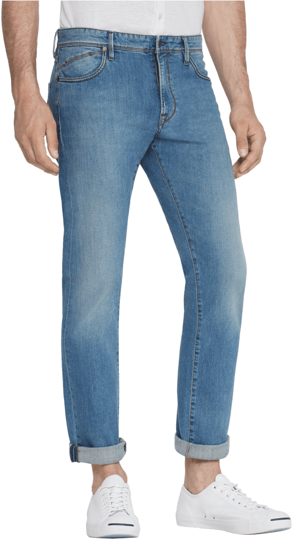 Flat Image Of The Martin Denim 5 Pocket Jeans - Men's Light Blue Jeans Png (900x1125), Png Download