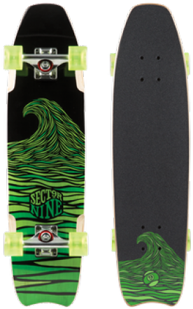 Sector 9 Sharkbite Complete - Sector 9 Sharkbite Green Longboards (470x598), Png Download