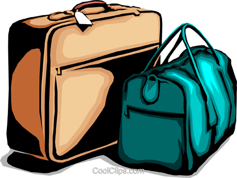 Suitcases Royalty Free Vector Clip Art Illustration - Duffel Bag Free Clipart (480x361), Png Download