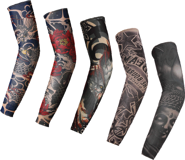Ice Silk Sleeves Men And Women Sun Tattoo Tattoo Arm - Arm (800x800), Png Download